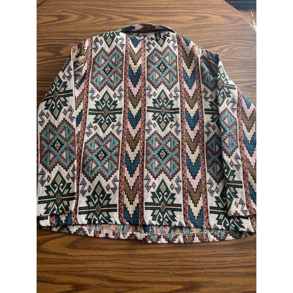 Bonworth Aztec Print Sw Style Button Up Jacket Si… - image 3